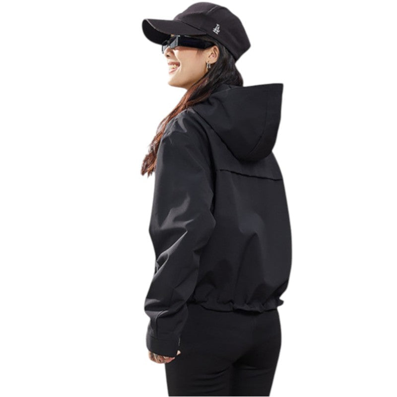 Women's Short Trekking Jacket, 3-Layer Waterproof Shell, Adjustable Hem 18