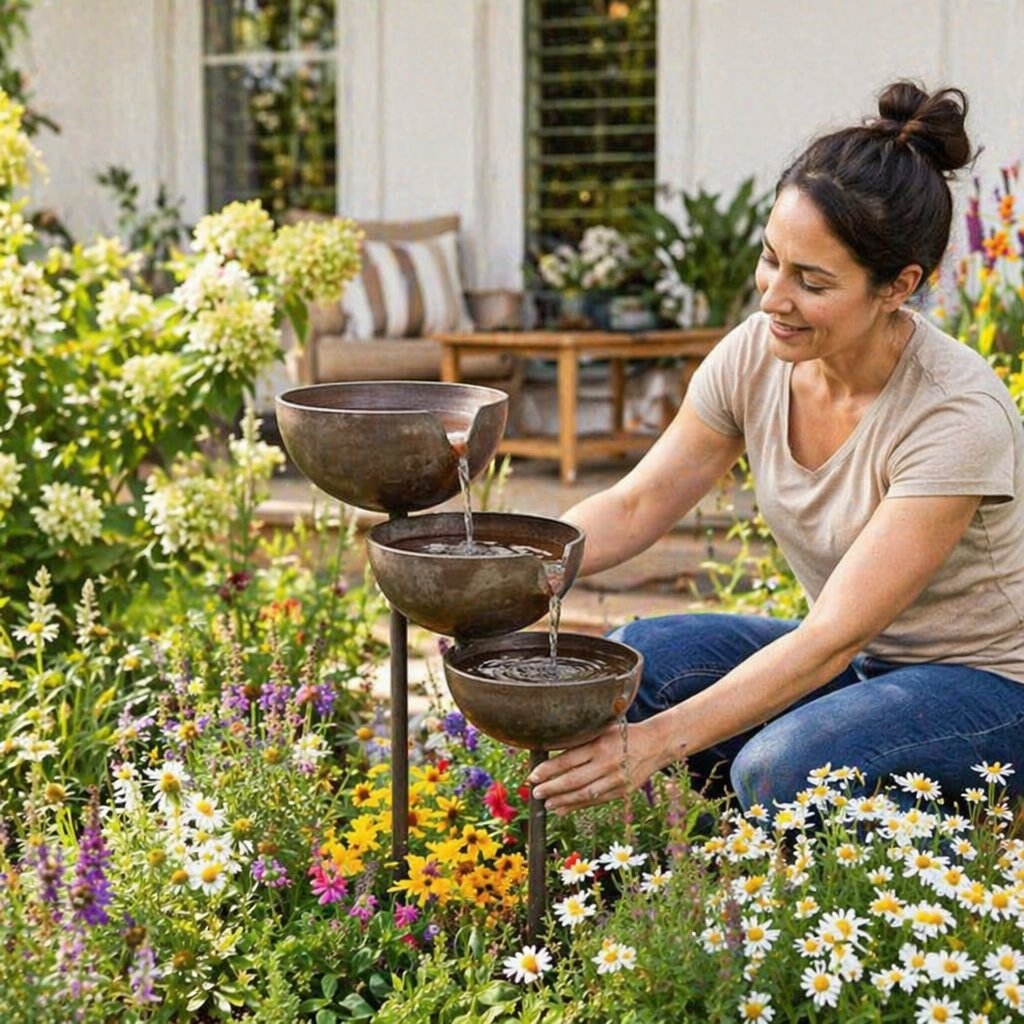 Rain Collector Bird Bath - Natural Water Source for Birds & Bees 3