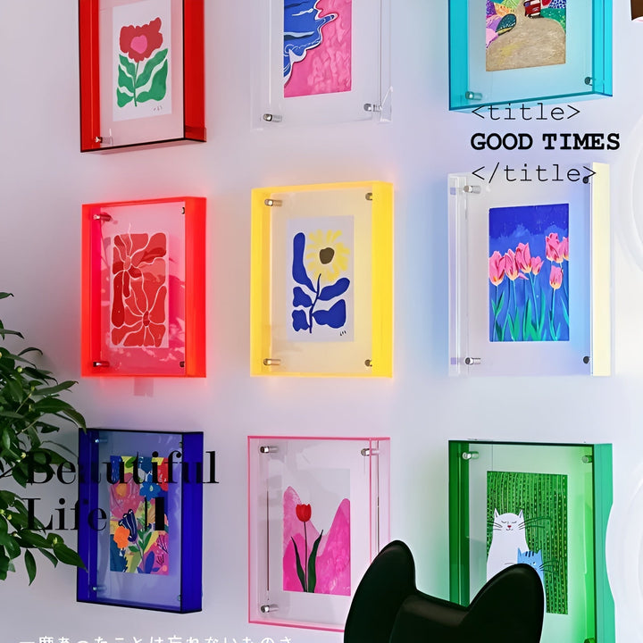 Neon Acrylic Picture Frame – Retro 80s Style, Modern Decorative Photo Frame 3