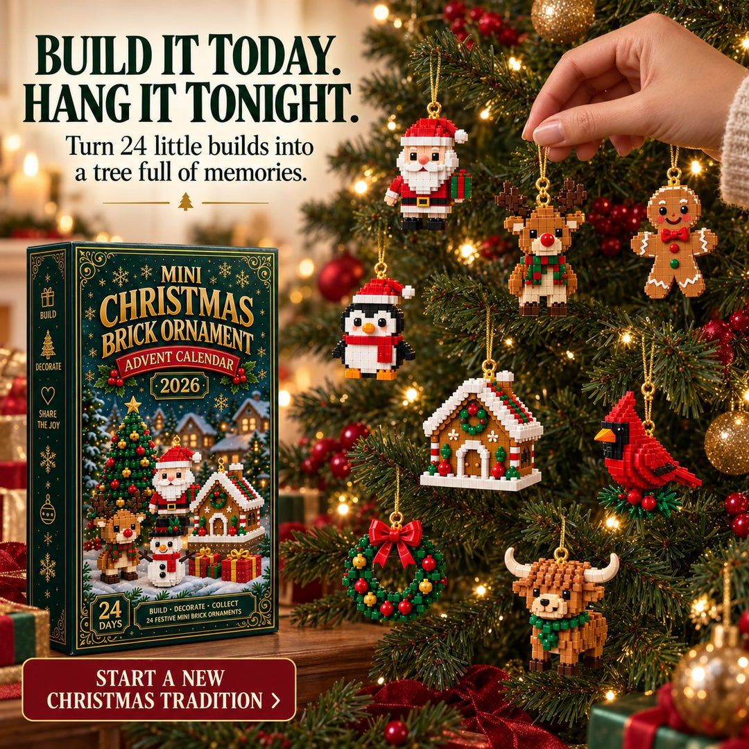 Mini Brick Advent Calendar with 24 Christmas Building Sets to Build & Hang 4