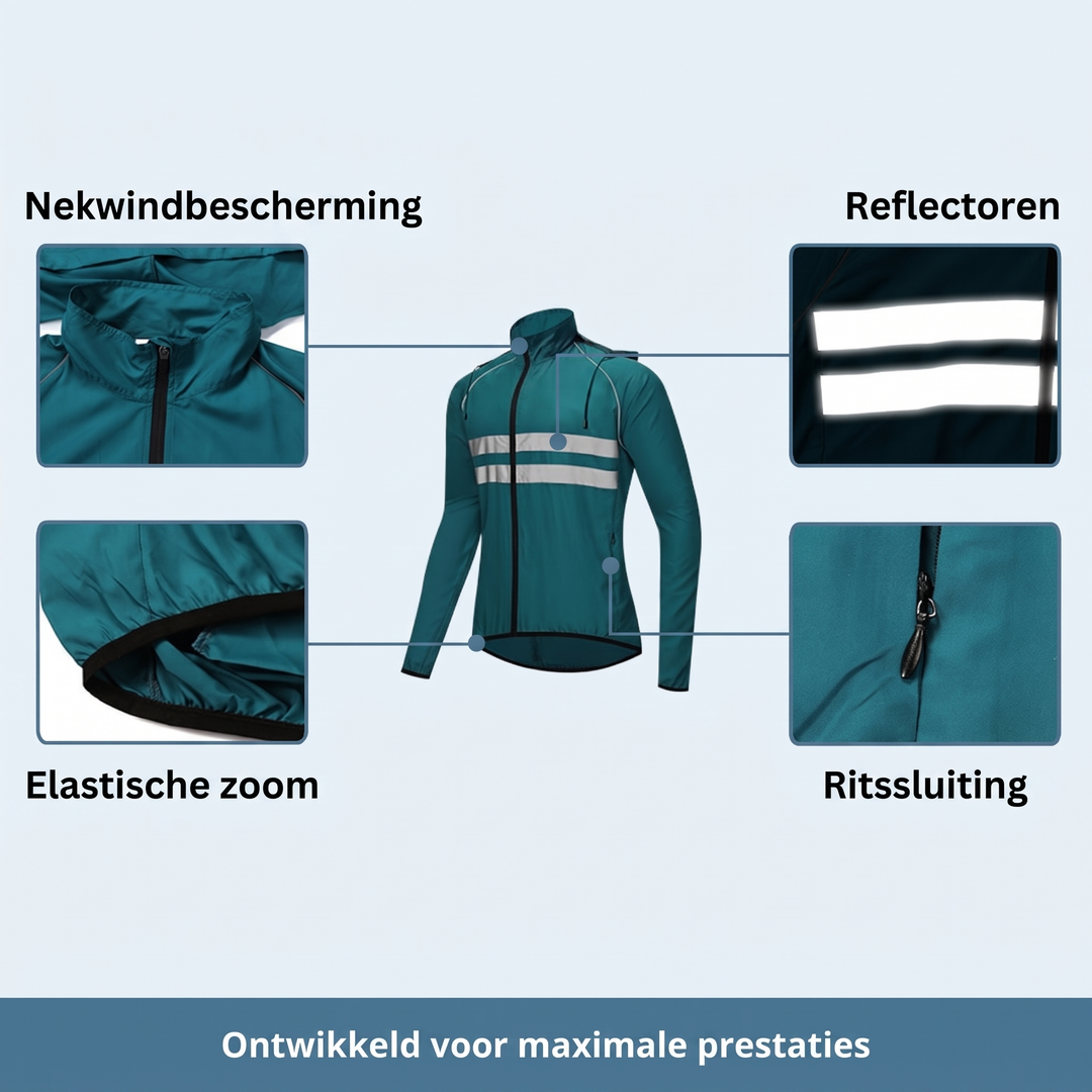 Waterproof Windproof Breathable Cycling Jacket with Underarm Vents and Reflective Stripes 11