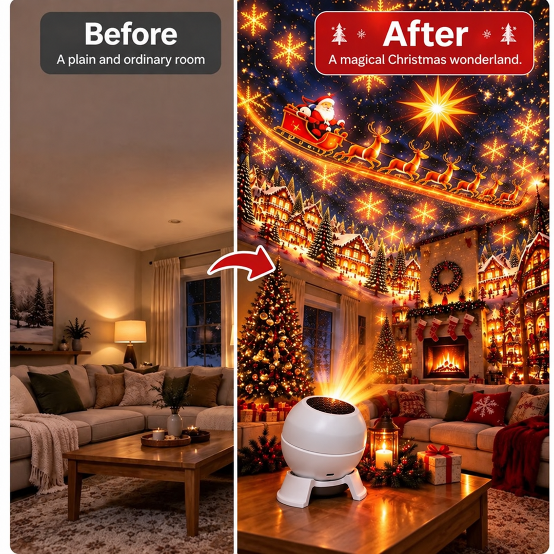 Christmas Projector Night Light for Walls and Ceilings, USB Powered Holiday Decor 3