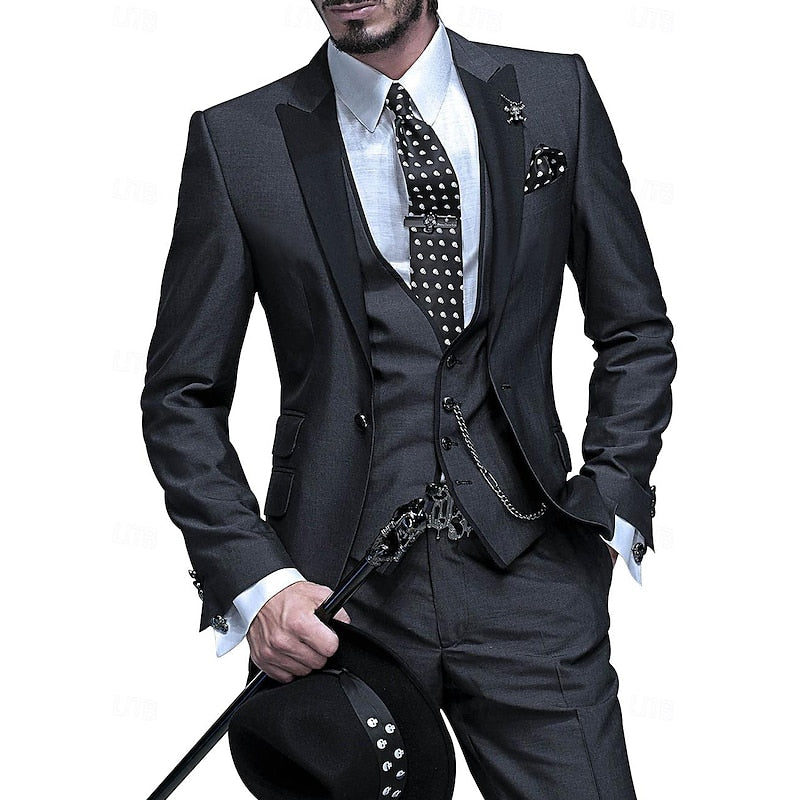 Men's Elegant Three-Piece Tailored Occasion Suit Set 1