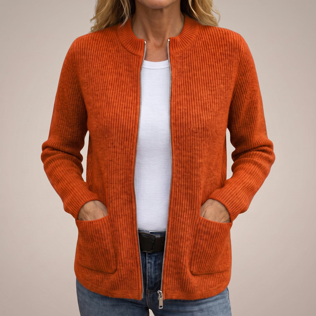 Cozy Zip-Up Cardigan with Deep Front Pockets 4