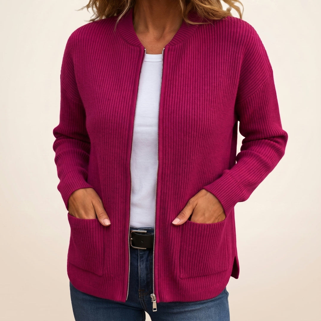 Cozy Zip-Up Cardigan with Deep Front Pockets 5