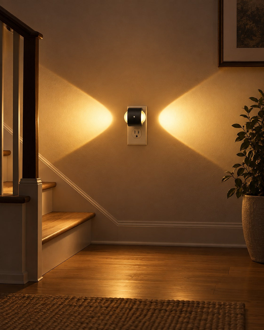 Plug-In Wall Light with Dusk Sensor, Dimmable Up and Down Glow 3