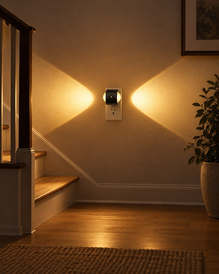 Plug-In Wall Light with Dusk Sensor, Dimmable Up and Down Glow 3