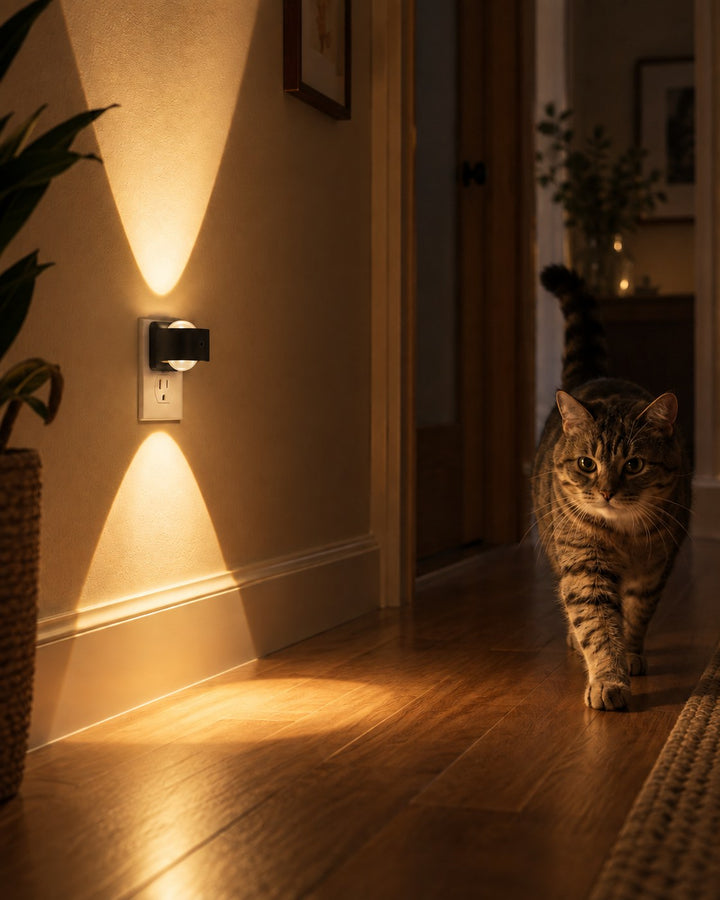 Plug-In Wall Light with Dusk Sensor, Dimmable Up and Down Glow 4