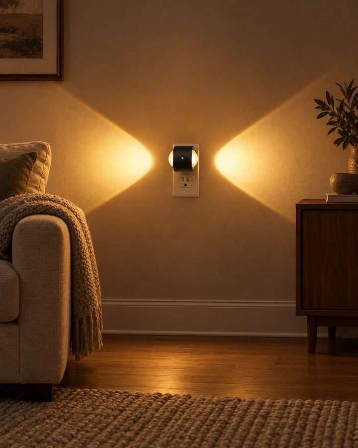 Plug-In Wall Light with Dusk Sensor, Dimmable Up and Down Glow 8