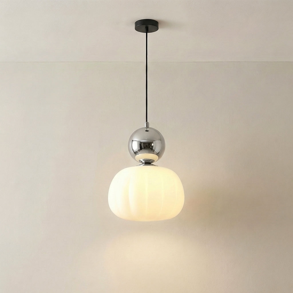Art Deco Fluted Acrylic Pendant Light with Iron Cap, 1 or 3 Heads 6