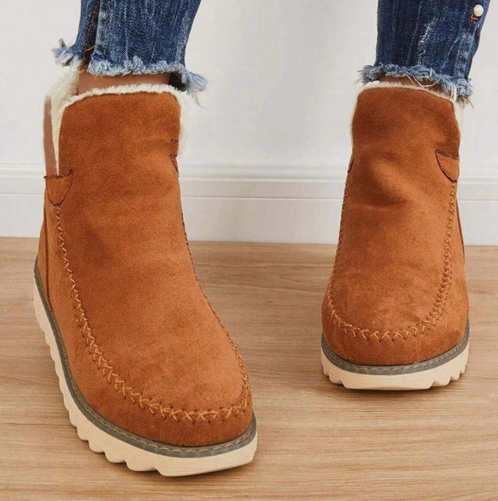 Women's Winter Slip-On Ankle Boots with Warm Lining, Non-Slip Sole 5