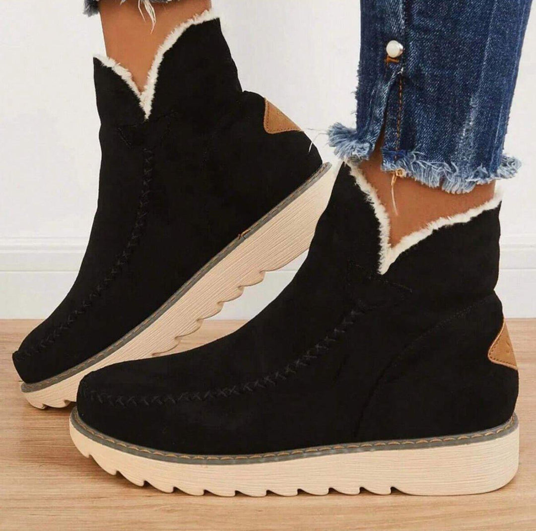 Women's Winter Slip-On Ankle Boots with Warm Lining, Non-Slip Sole 1