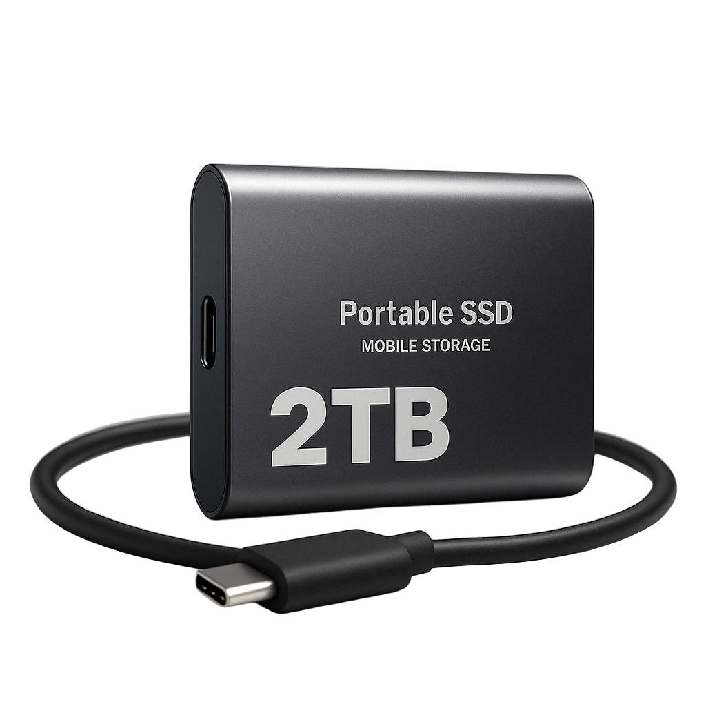 Portable High-Speed SSD Storage, USB-C 1050MB/s (2TB) 2