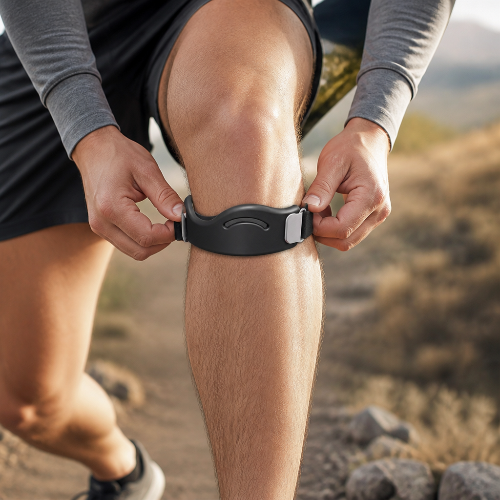 Adjustable Knee Support Strap with Silicone Pad and Dual Buckles, Breathable 7
