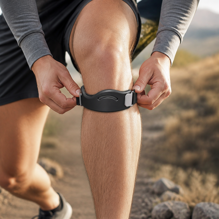 Adjustable Knee Support Strap with Silicone Pad and Dual Buckles, Breathable 7