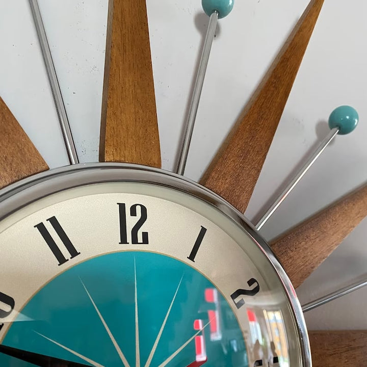 Mid-Century Handmade Wall Clock | Retro Wall Decor, Silent & Battery 7