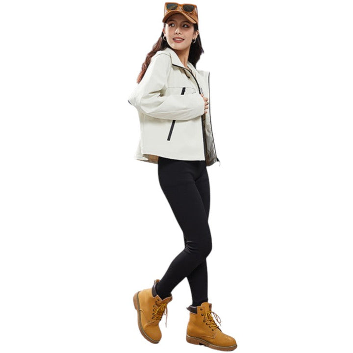 Women's Waterproof Breathable Rain Jacket - Short - Adjustable Hem 8