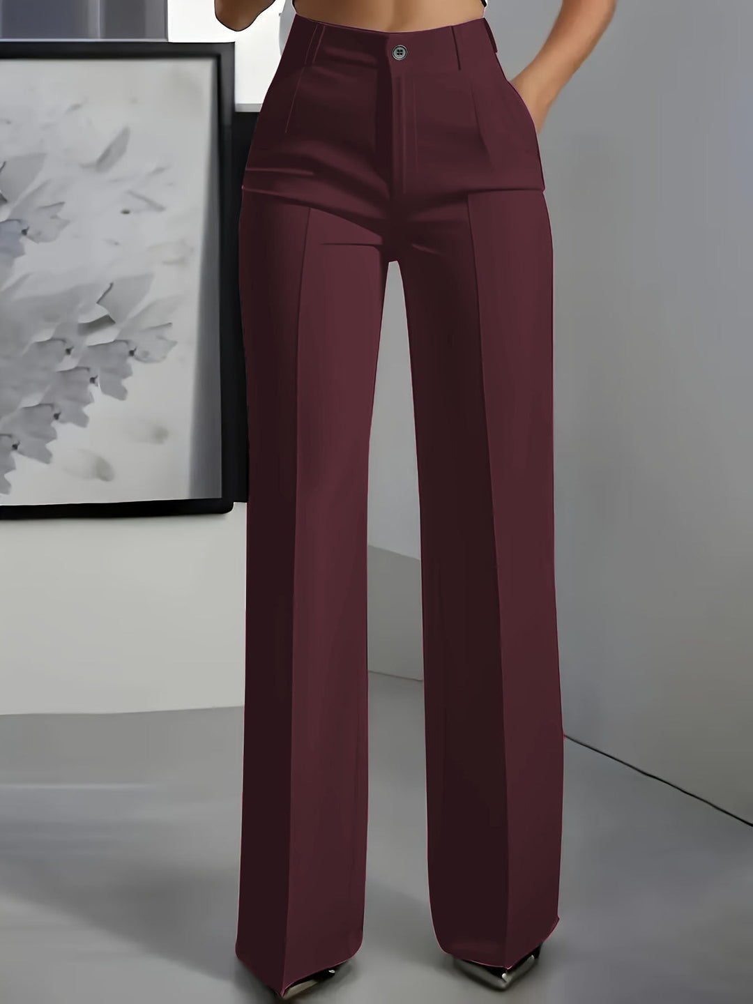 High-Waisted Stretch Woven Pants 7