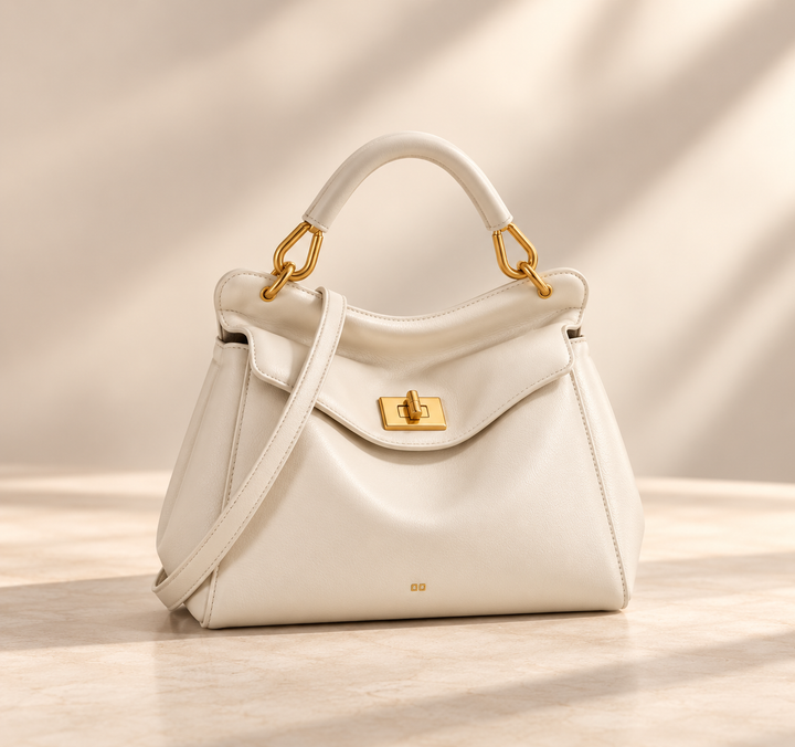 Classic Vegan Leather Top Handle Bag with Removable Crossbody Strap 6