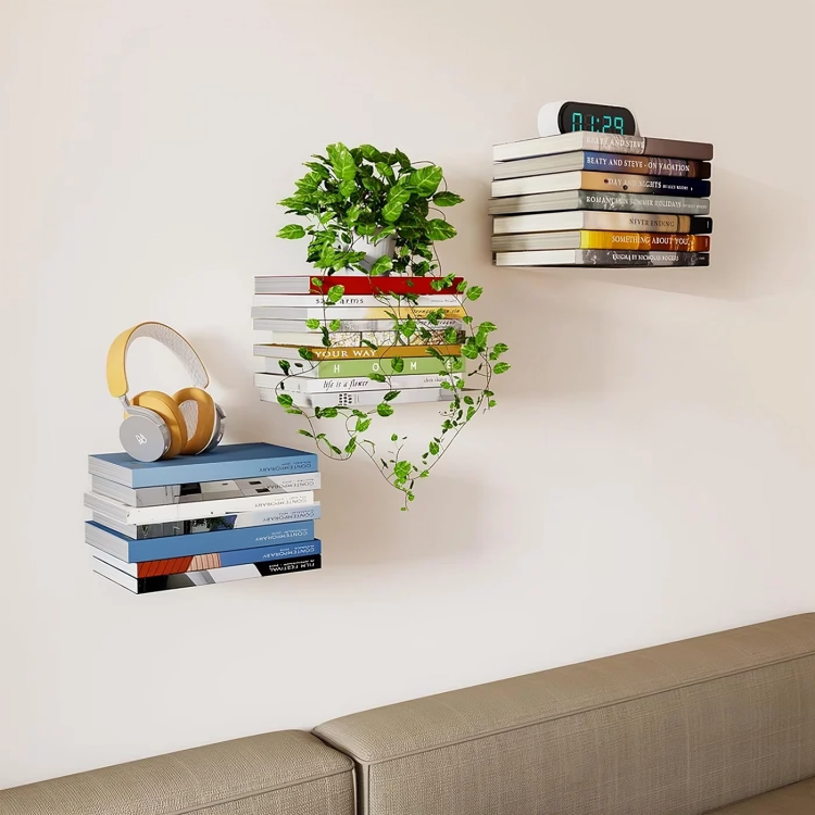 Invisible Book Shelf - Hidden Floating Wall Storage 5