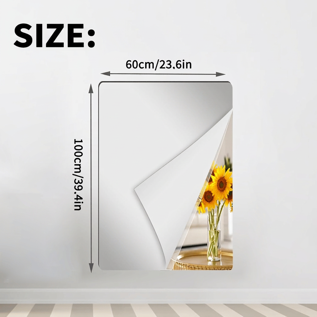 Self-Adhesive Flexible Shatterproof Wall Mirror, Cuttable PET Mirror Film 14
