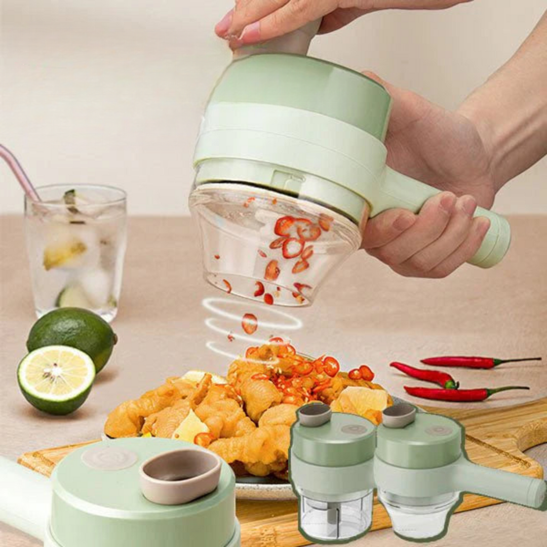 4-in-1 Electric Kitchen Tool: Grater, Slicer, Peeler and Cleaning Brush 1