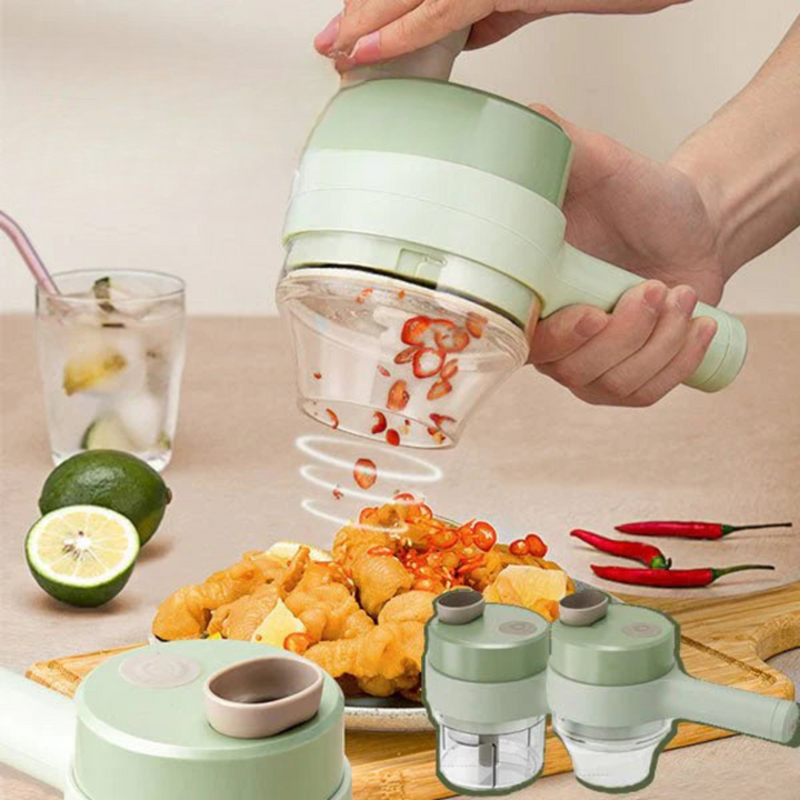 4-in-1 Electric Kitchen Tool: Grater, Slicer, Peeler and Cleaning Brush 1