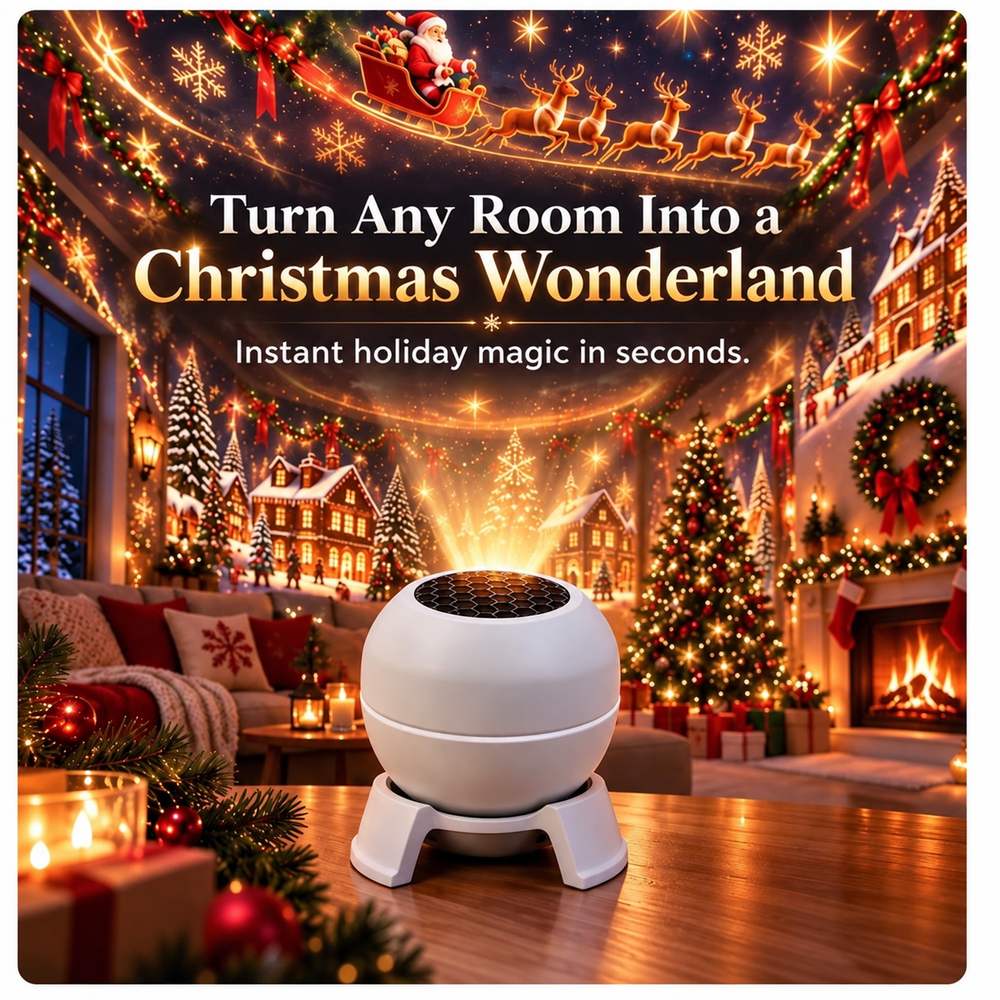 Christmas Projector Night Light for Walls and Ceilings, USB Powered Holiday Decor 2