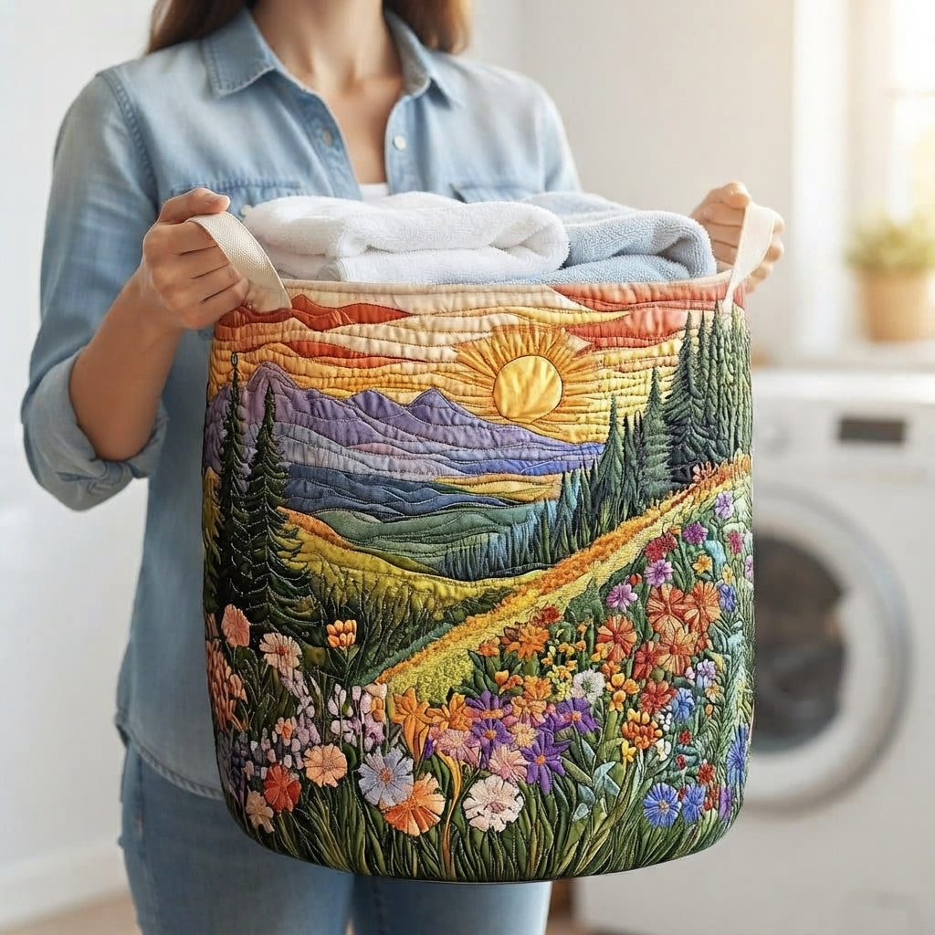 Padded Quilted Laundry Basket with Handles, Self-Standing, 3 Sizes 3