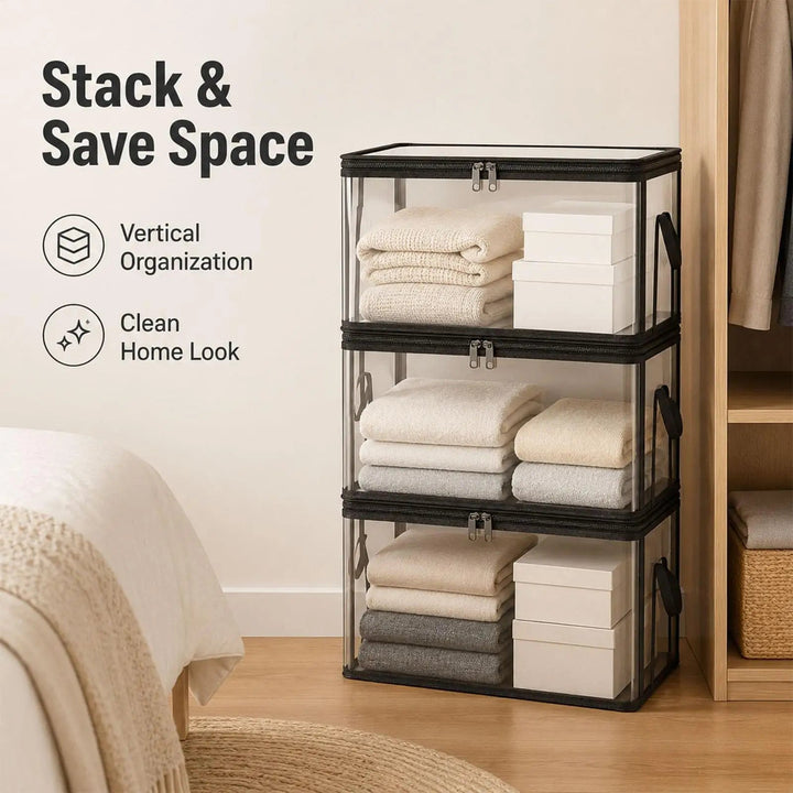 Clear Storage Bags - See-Through Closet and Moving Organizers 4