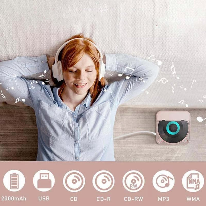 Portable Bluetooth CD Player with Hi-Fi Sound - 4 Colors 5