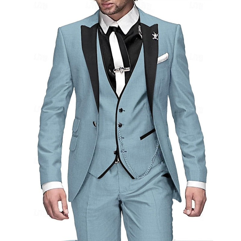 Men's Elegant Three-Piece Tailored Occasion Suit Set 4