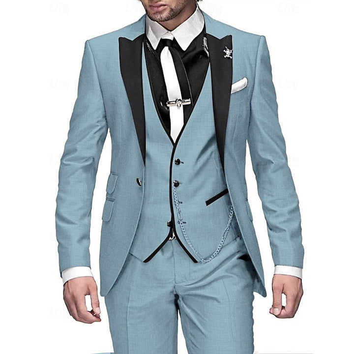 Men's Elegant Three-Piece Tailored Occasion Suit Set 4
