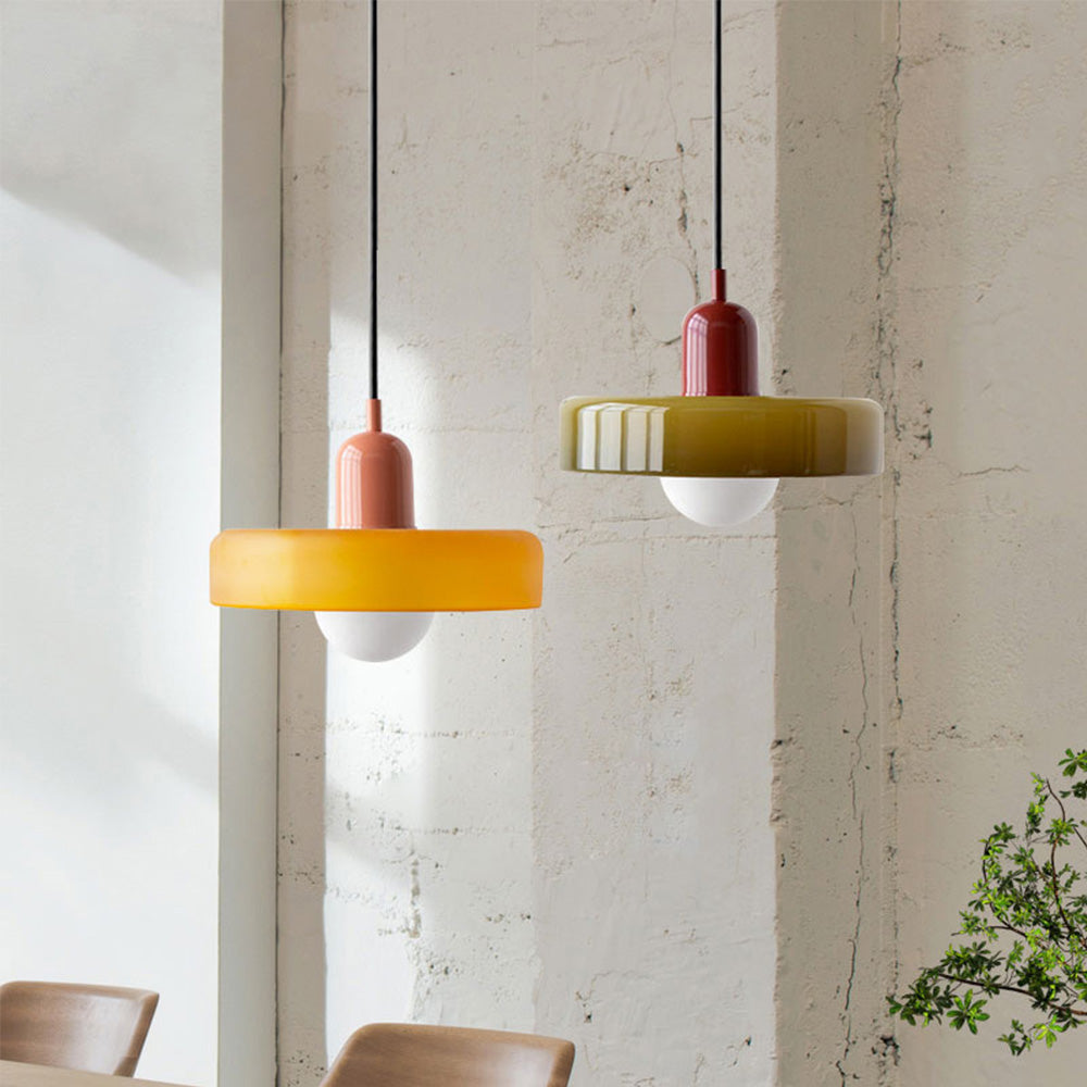 Bauhaus Colored Glass Pendant Light 1