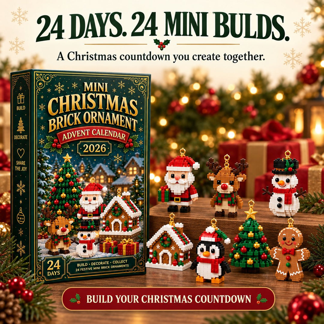 Mini Brick Advent Calendar with 24 Christmas Building Sets to Build & Hang 1