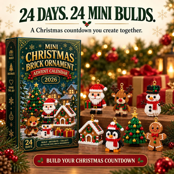 Mini Brick Advent Calendar with 24 Christmas Building Sets to Build & Hang 1
