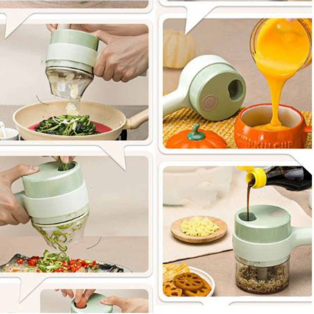 4-in-1 Electric Kitchen Tool: Grater, Slicer, Peeler and Cleaning Brush 2