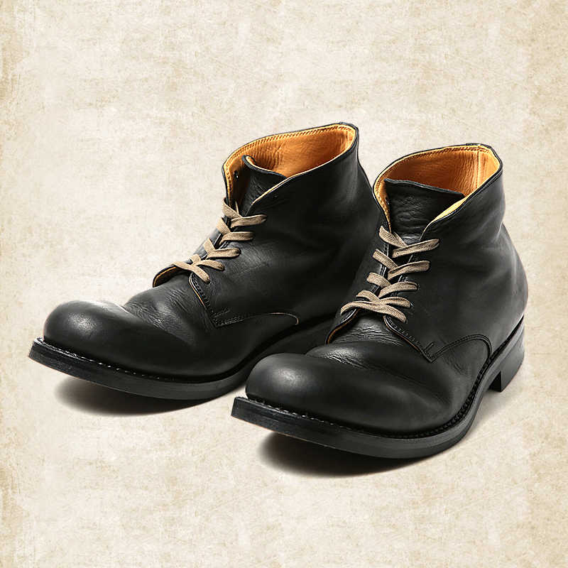 Men's Retro Lace-Up Leather Boots with Non-Slip Sole 2