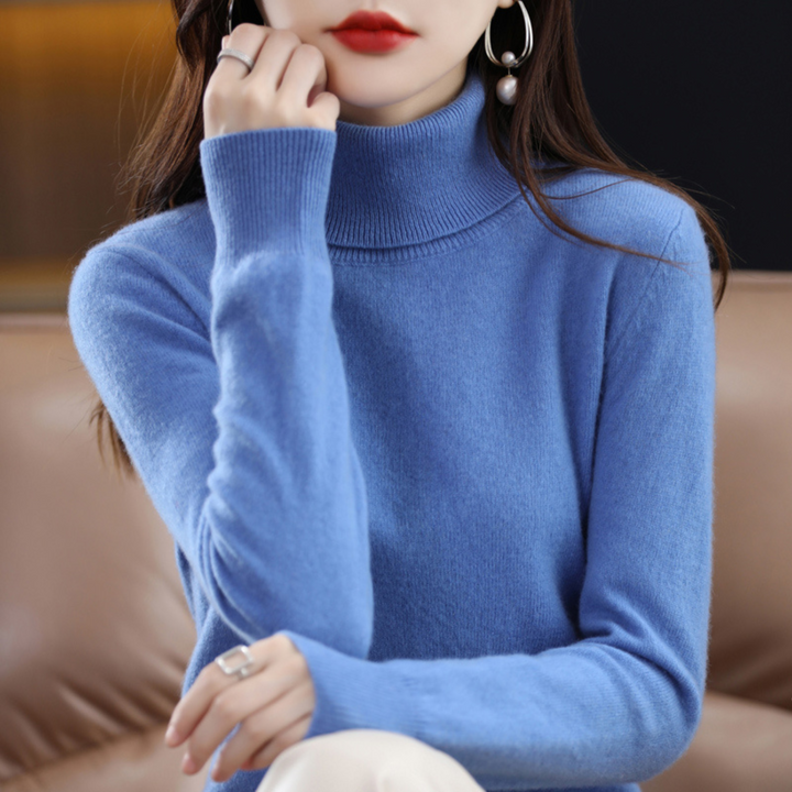 Women's 100% Cashmere Turtleneck Sweater – Soft Regular Fit Pullover 3