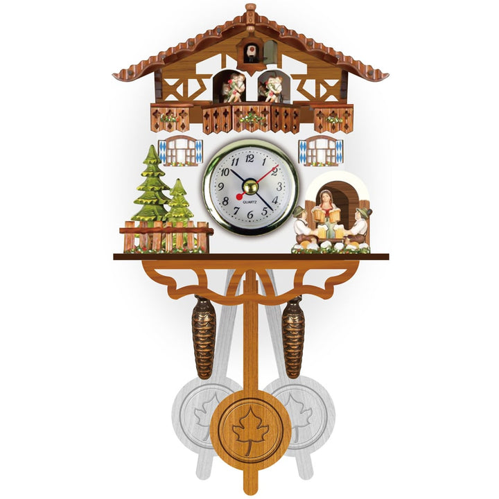 Traditional Wooden Cuckoo Clock in Chalet Design with Music, Pendulum and Night Shutoff 5