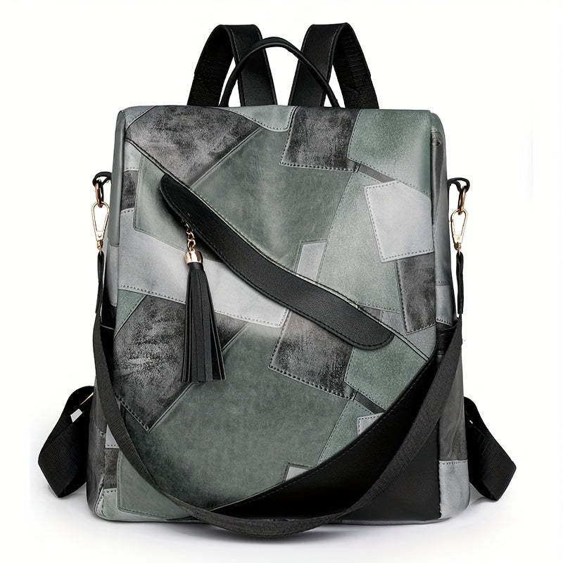 Checkered Anti-Theft Backpack with Multiple Pockets 5