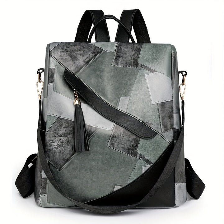 Checkered Anti-Theft Backpack with Multiple Pockets 5
