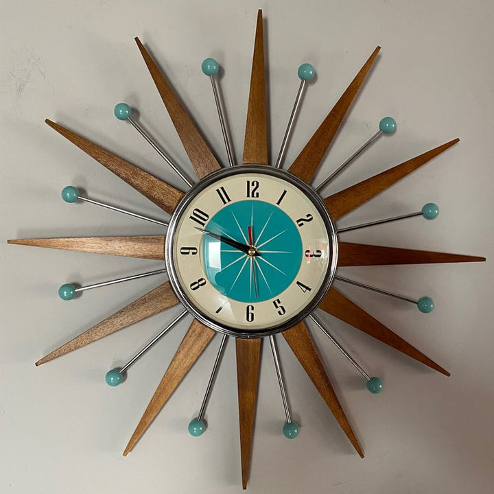 Mid-Century Handmade Wall Clock | Retro Wall Decor, Silent & Battery 4