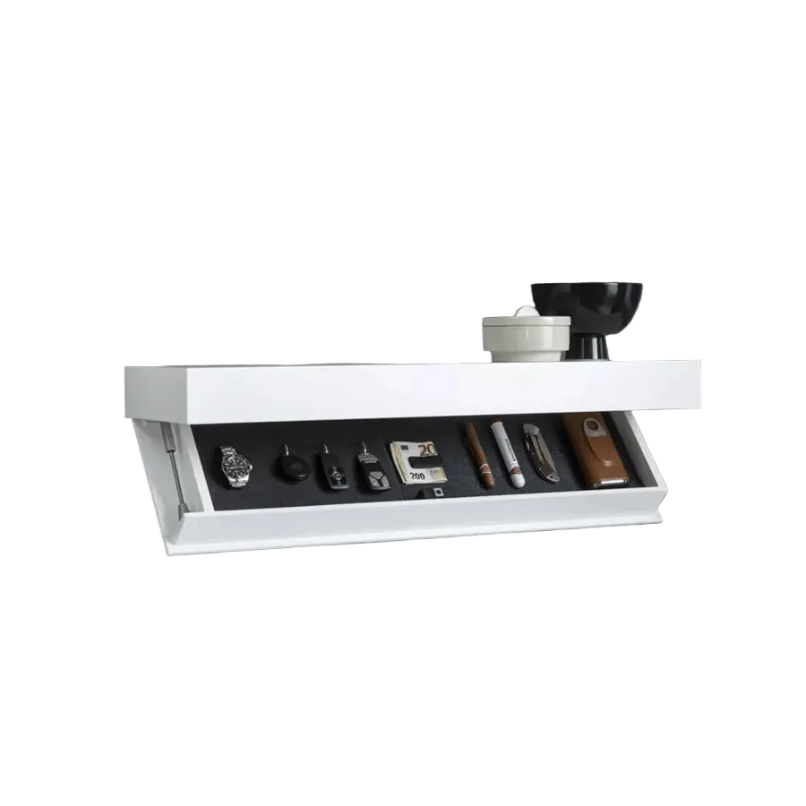 Solid Wood Floating Wall Shelf with Hidden Compartment | Minimalist Design 2