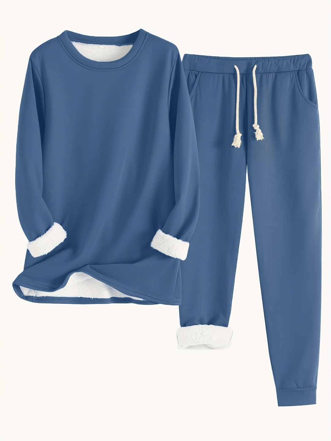 Women's Cozy Fleece-Lined Lounge Set, Super Soft Two-Piece Loungewear 14