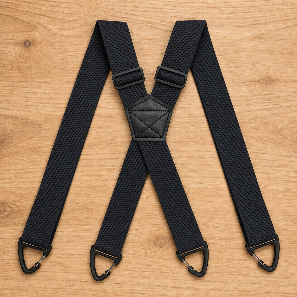 Men's Heavy-Duty Elastic Suspenders, 1.5 Inch Wide with Metal Clips, X or Y Back 14
