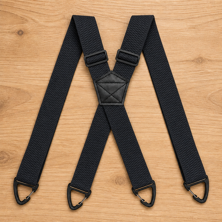 Men's Heavy-Duty Elastic Suspenders, 1.5 Inch Wide with Metal Clips, X or Y Back 14
