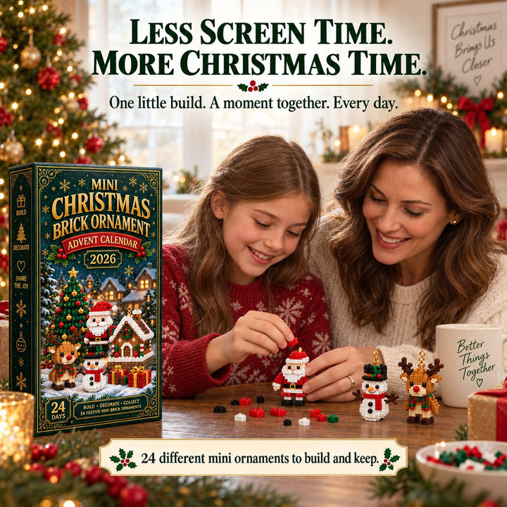Mini Brick Advent Calendar with 24 Christmas Building Sets to Build & Hang 3