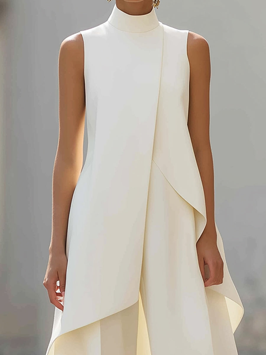 Women's Two-Piece Asymmetric Top and Wide-Leg Pants Set 11