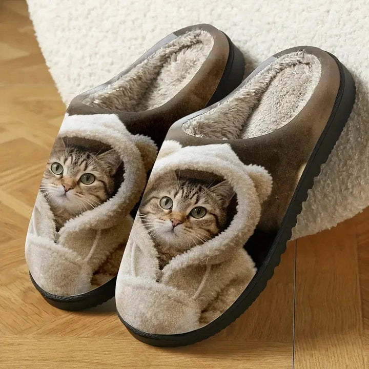 Cozy 3D Cat Face Slip-On Slippers 4